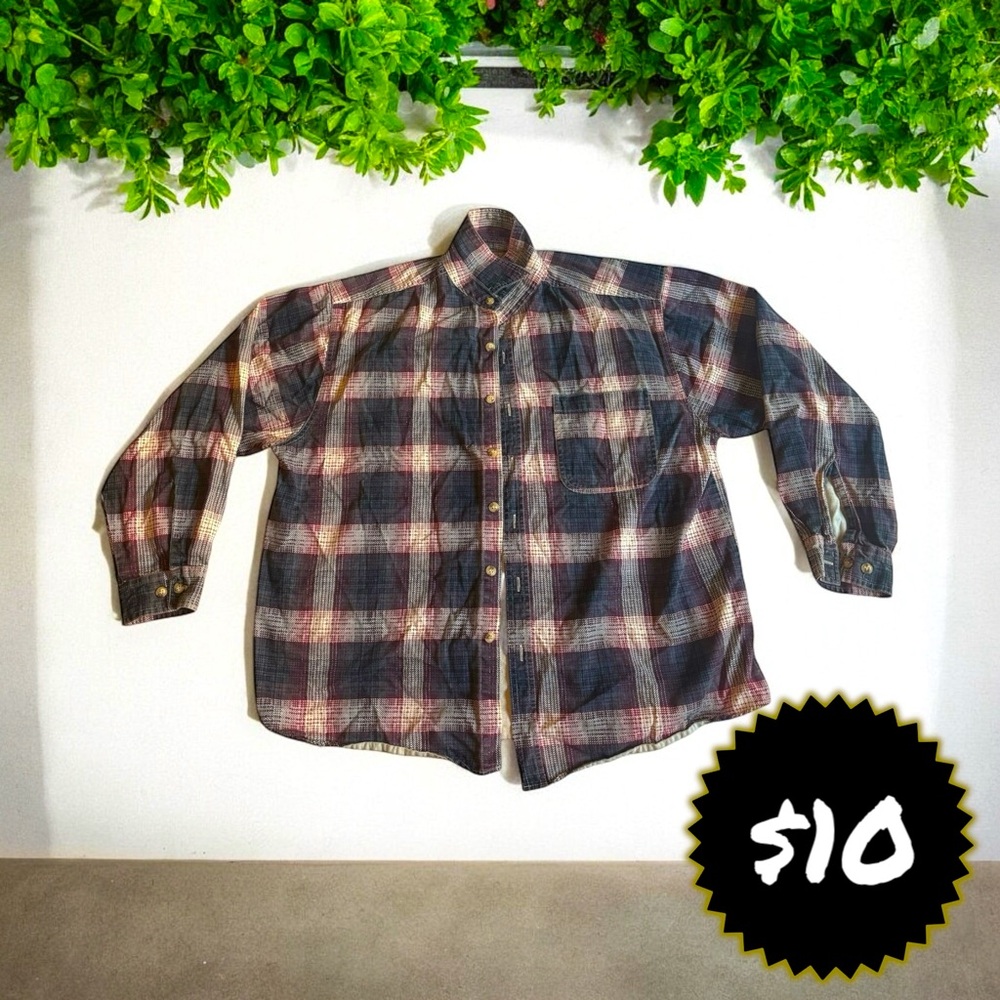🧥 Plaid Button-Up Shirt – Only $10!